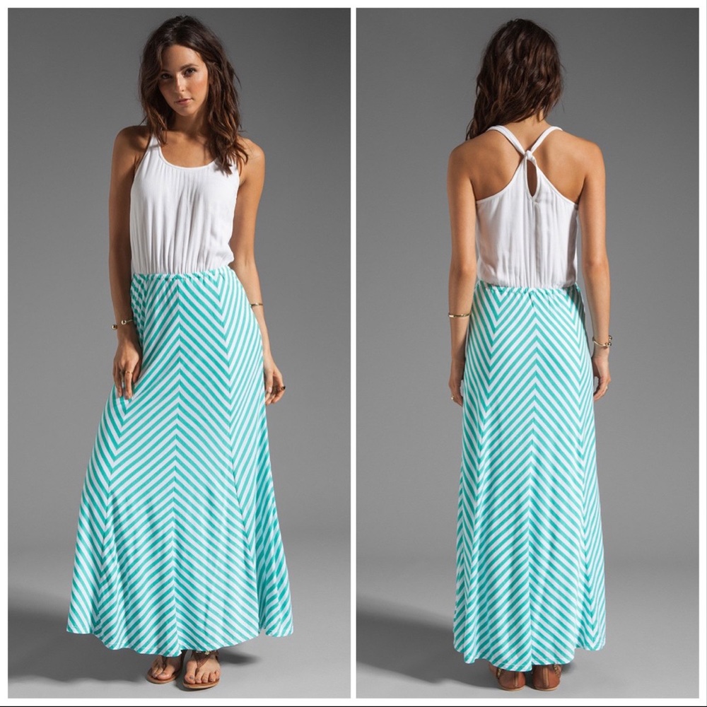 Ella Moss | Lila Stripe Skirt Maxi in Jade